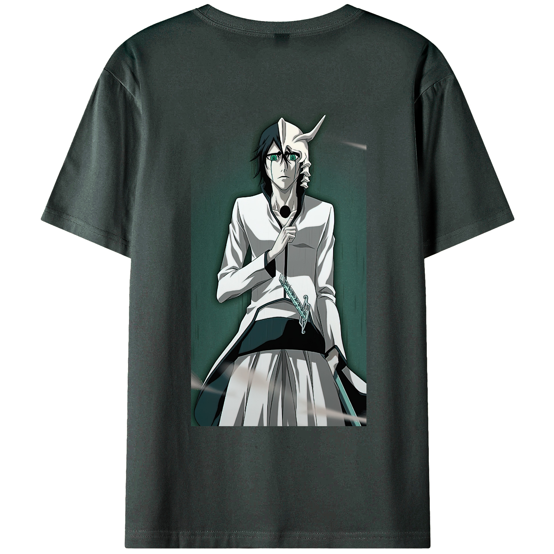 （画像用） ブリーチ ウルキオラ·シファー BLEACH Ulquiorra cifer 綿100％ メンズ半袖Tシャツ（バックプリント） 通気性